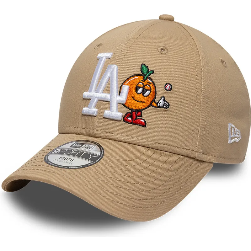 bezowa-zakrzywiona-czapka-regulowana-dla-chlopca-9forty-icon-los-angeles-dodgers-mlb-new-era