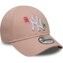 cappellino-curvo-rosa-regolabile-per-bambino-9forty-summer-icon-dei-new-york-yankees-mlb-di-new-era