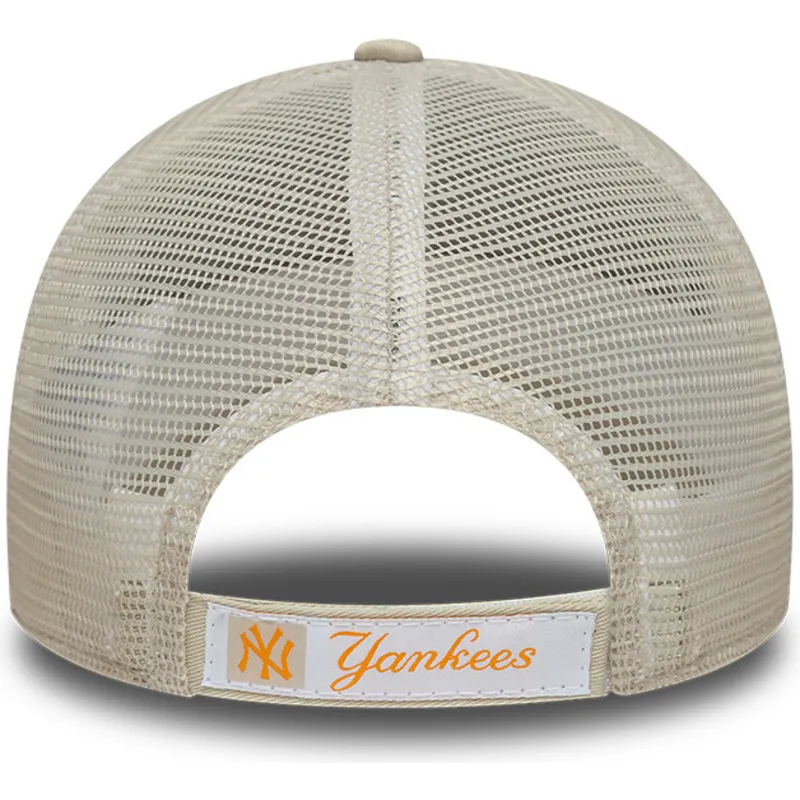 cappellino-trucker-beige-regolabile-con-logo-arancione-per-bambino-9forty-homefield-dei-new-york-yankees-mlb-di-new-era