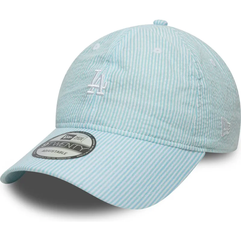 cappellino-curvo-blu-regolabile-9twenty-seersucker-dei-los-angeles-dodgers-mlb-di-new-era