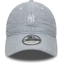 cappellino-curvo-blu-marino-regolabile-9twenty-seersucker-dei-new-york-yankees-mlb-di-new-era