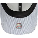 marineblaue-verstellbare-curved-cap-9twenty-seersucker-der-new-york-yankees-mlb-von-new-era
