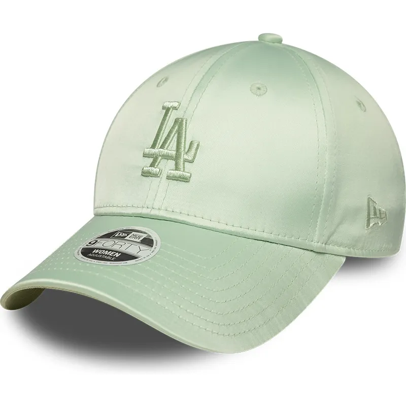 cappellino-curvo-verde-regolabile-da-donna-9forty-bow-back-satin-dei-los-angeles-dodgers-mlb-di-new-era