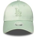 casquette-courbee-verte-ajustable-pour-femme-9forty-bow-back-satin-los-angeles-dodgers-mlb-new-era