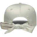 grune-gebogene-verstellbare-damenkappe-9forty-bow-back-satin-der-new-york-yankees-mlb-von-new-era