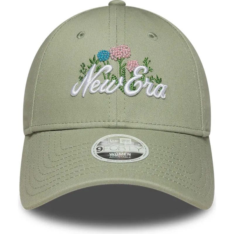 cappellino-curvo-verde-regolabile-da-donna-9forty-beaded-di-new-era