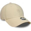 bezowa-zakrzywiona-czapka-regulowana-dla-kobiet-9forty-mini-cord-new-york-yankees-mlb-new-era