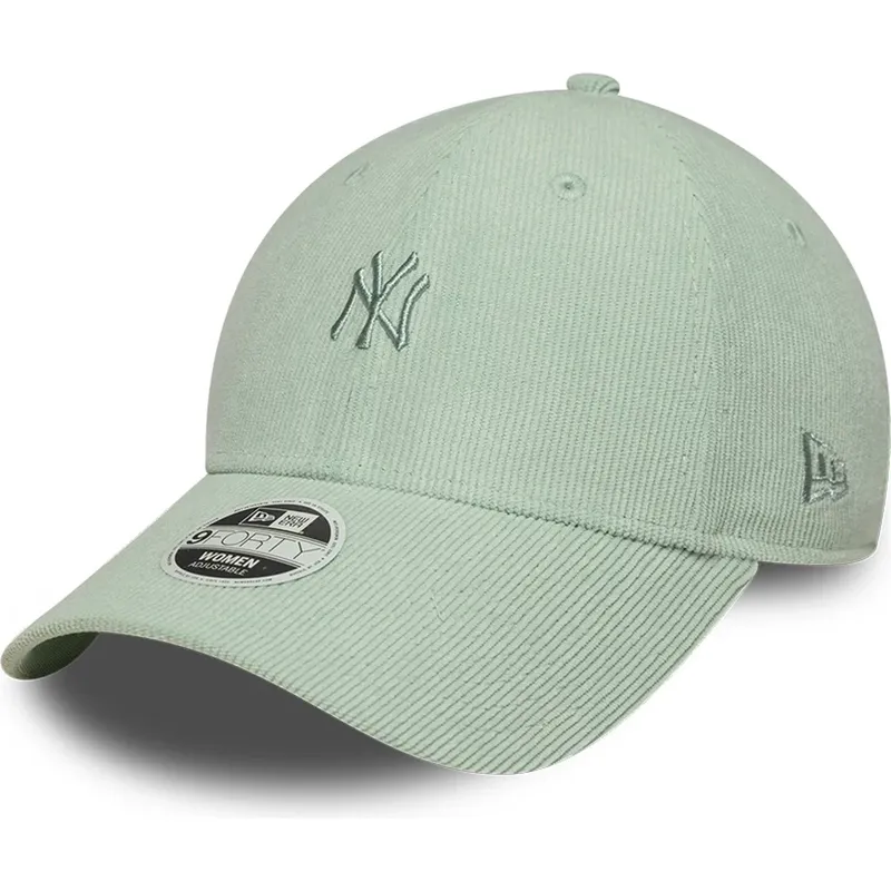 cappellino-con-visiera-curva-verde-regolabile-da-donna-9forty-mini-cord-dei-new-york-yankees-mlb-di-new-era