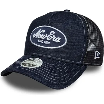 New Era Women 9FORTY M-Crown A Frame Navy Blue Trucker Hat
