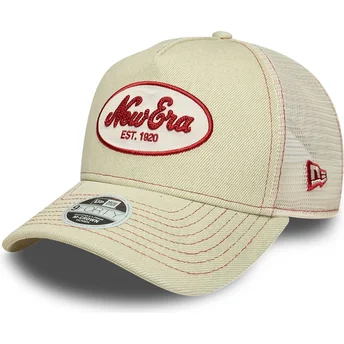 New Era Women 9FORTY M-Crown A Frame Beige Trucker Hat