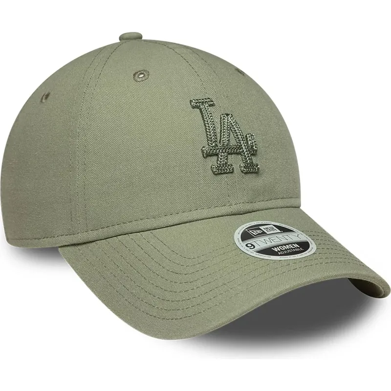 zielona-regulowana-czapka-z-zakrzywionym-daszkiem-z-zielonym-logo-dla-kobiet-9twenty-midi-linen-los-angeles-dodgers-mlb-od-new-e