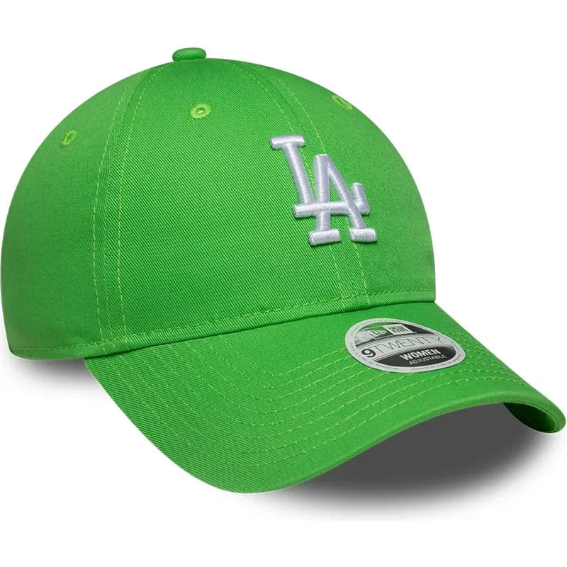new-era-curved-brim-women-9twenty-league-essential-midi-los-angeles-dodgers-mlb-green-adjustable-cap