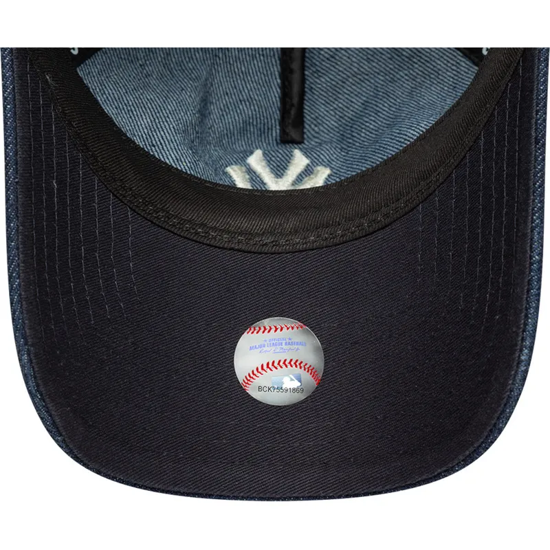 marinbla-bojd-justerbar-keps-for-dam-9twenty-a-frame-denim-fran-new-york-yankees-mlb-av-new-era