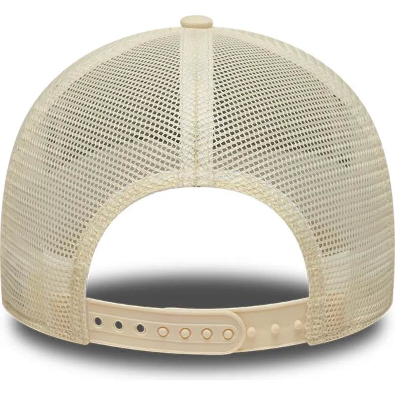 cappellino-trucker-beige-con-logo-blu-da-donna-9forty-a-frame-floral-dei-los-angeles-dodgers-mlb-di-new-era