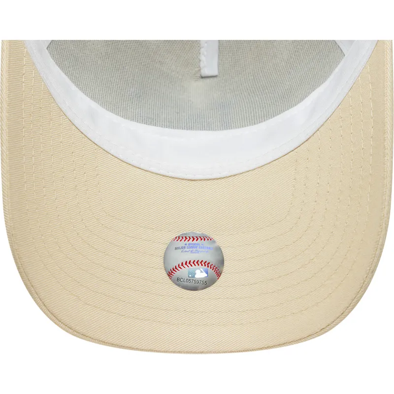 beige-trucker-cap-mit-blauem-logo-fur-damen-9forty-a-frame-floral-der-los-angeles-dodgers-mlb-von-new-era