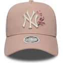cappellino-trucker-rosa-da-donna-9forty-a-frame-floral-dei-new-york-yankees-mlb-di-new-era