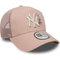 cappellino-trucker-rosa-da-donna-9forty-a-frame-floral-dei-new-york-yankees-mlb-di-new-era