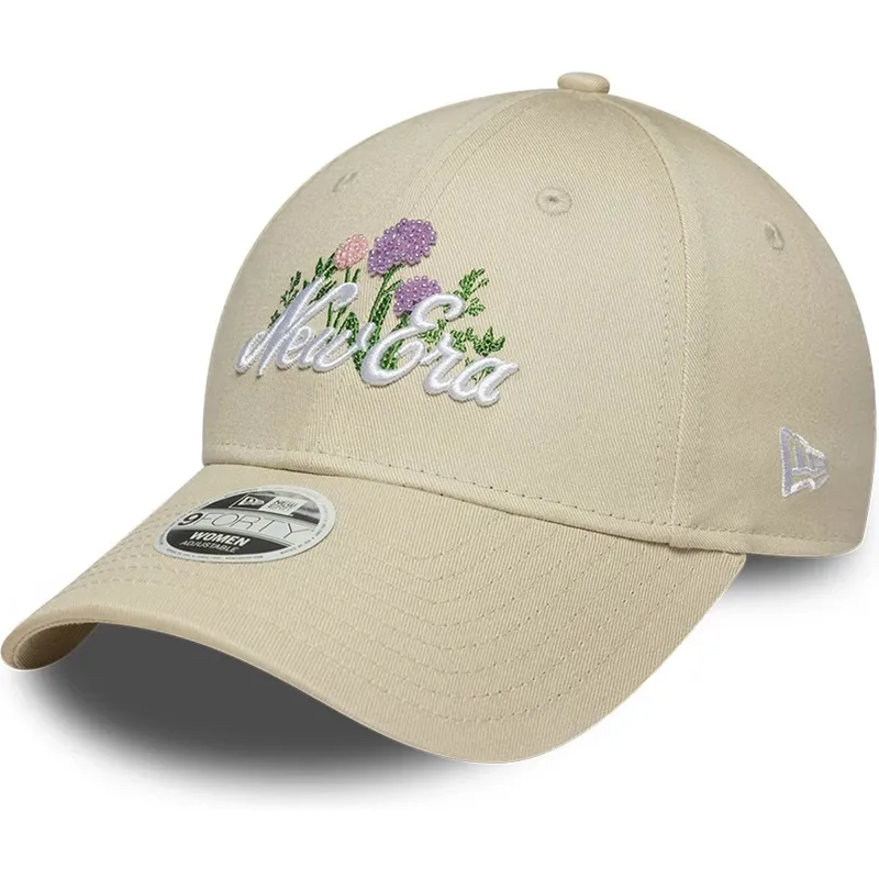 cappellino-curvo-beige-regolabile-da-donna-9forty-beaded-di-new-era