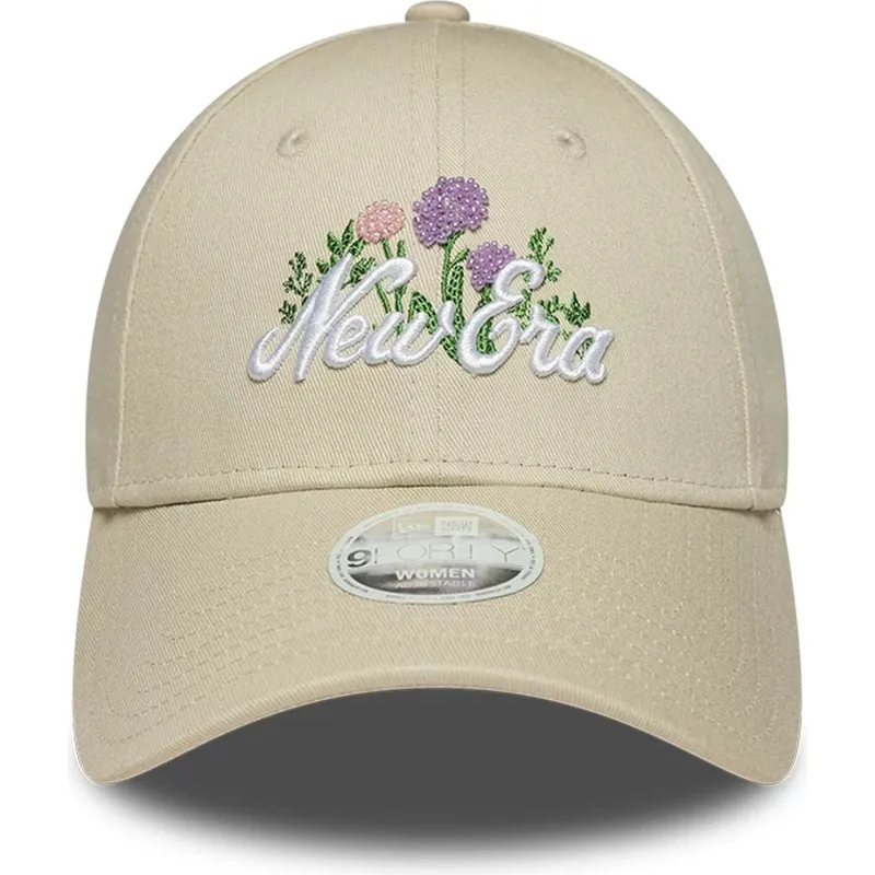 cappellino-curvo-beige-regolabile-da-donna-9forty-beaded-di-new-era