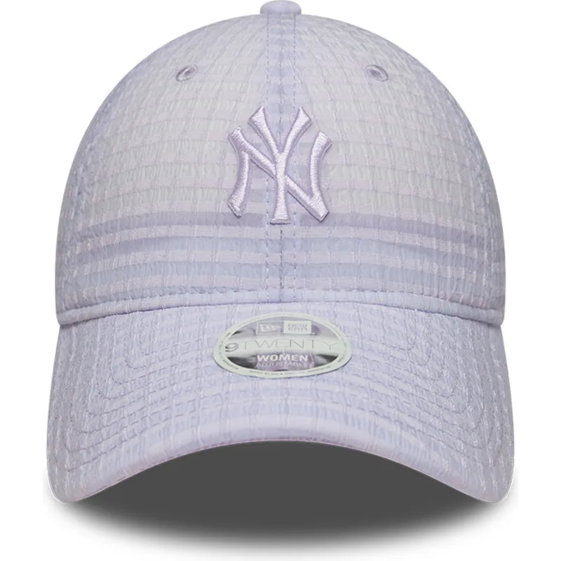 cappellino-curvo-viola-regolabile-con-logo-viola-da-donna-9twenty-seersucker-dei-new-york-yankees-mlb-di-new-era