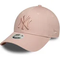 new-era-curved-brim-women-pink-logo-9forty-essential-new-york-yankees-mlb-pink-adjustable-cap