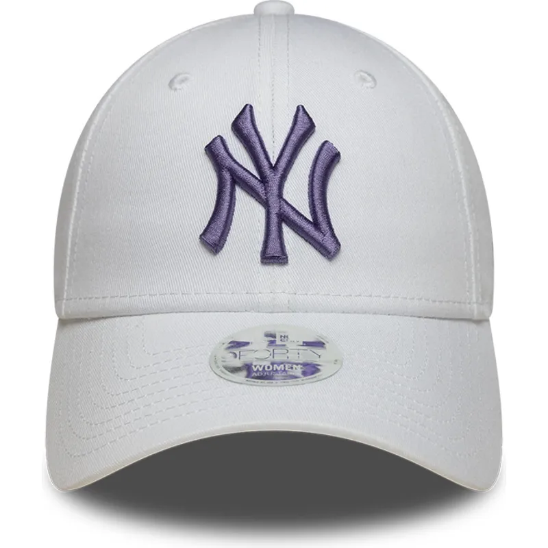 cappellino-curvo-bianco-regolabile-con-logo-viola-da-donna-9forty-league-essential-dei-new-york-yankees-mlb-di-new-era