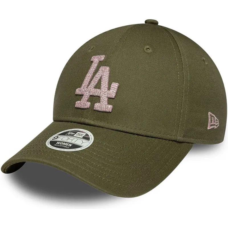 cappellino-con-visiera-curva-verde-regolabile-da-donna-9forty-metallic-dei-los-angeles-dodgers-mlb-di-new-era