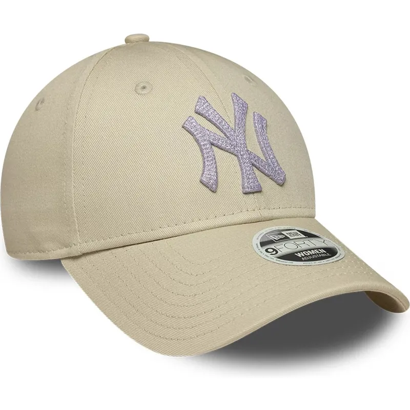 bojd-beige-justerbar-keps-for-dam-9forty-metallic-fran-new-york-yankees-mlb-av-new-era