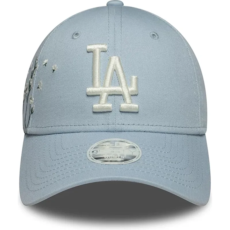 casquette-courbee-bleue-ajustable-pour-femme-9forty-floral-icon-los-angeles-dodgers-mlb-new-era