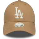 gorra-curva-marron-ajustable-para-mujer-9forty-linen-de-los-angeles-dodgers-mlb-de-new-era