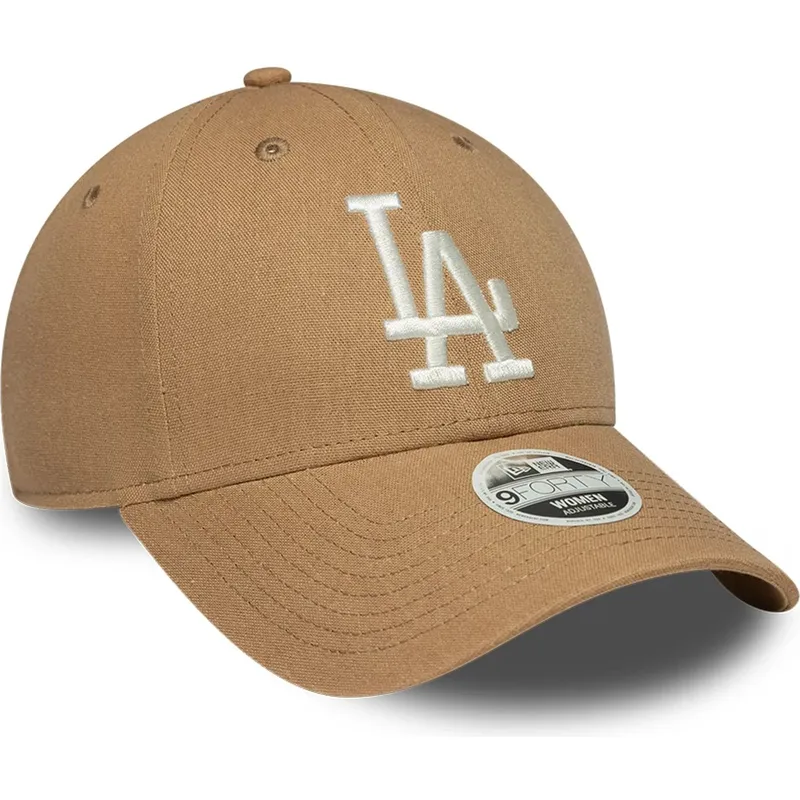 brun-bojd-justerbar-keps-for-dam-9forty-linen-fran-los-angeles-dodgers-mlb-av-new-era