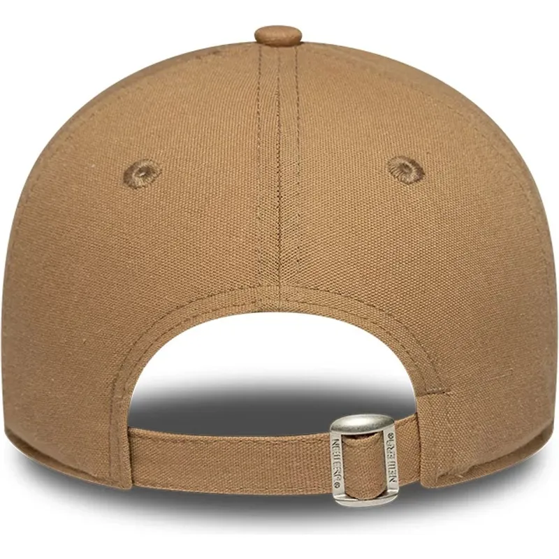brazowa-regulowana-czapka-z-zakrzywionym-daszkiem-dla-kobiet-9forty-linen-los-angeles-dodgers-mlb-new-era