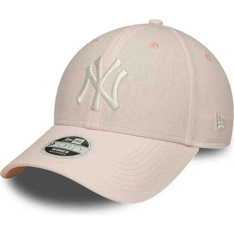 ljusrosa-bojd-justerbar-keps-for-dam-9forty-linen-fran-new-york-yankees-mlb-av-new-era