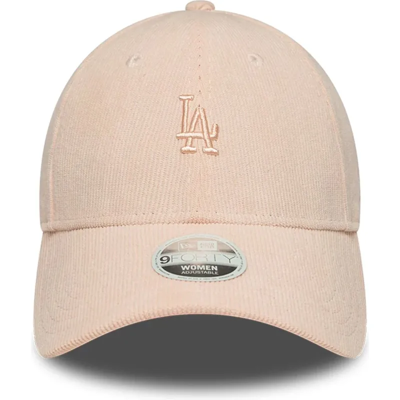 cappellino-curvo-rosa-regolabile-con-logo-rosa-da-donna-9forty-mini-cord-dei-los-angeles-dodgers-mlb-di-new-era