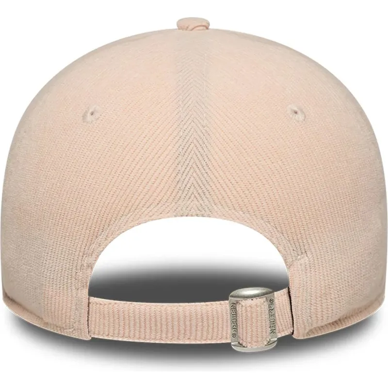 new-era-curved-brim-women-pink-logo-9forty-mini-cord-los-angeles-dodgers-mlb-pink-adjustable-cap