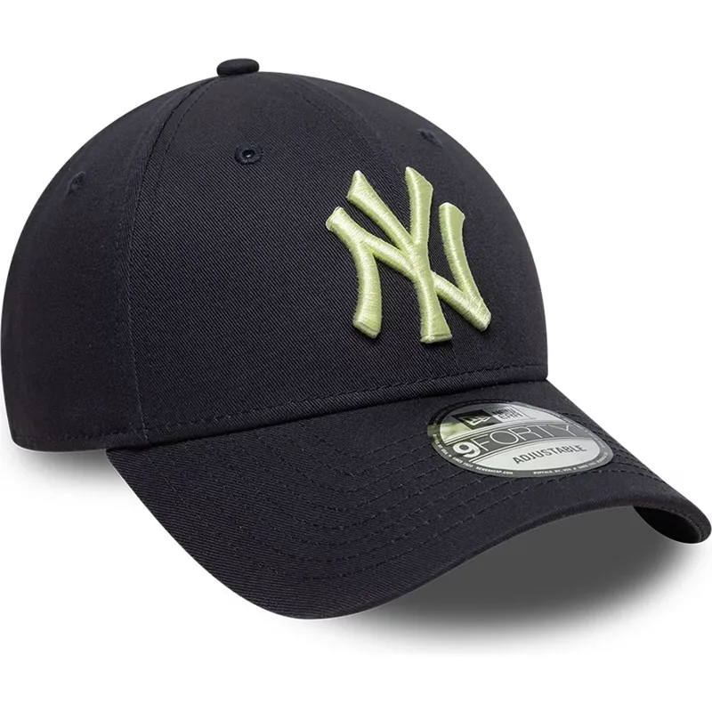 gorra-curva-azul-marino-ajustable-con-logo-amarillo-9forty-league-essential-de-new-york-yankees-mlb-de-new-era