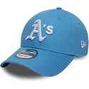 casquette-courbee-bleue-claire-ajustable-9forty-league-essential-oakland-athletics-mlb-new-era
