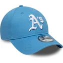 cappellino-visiera-curva-azzurro-regolabile-9forty-league-essential-di-oakland-athletics-mlb-di-new-era