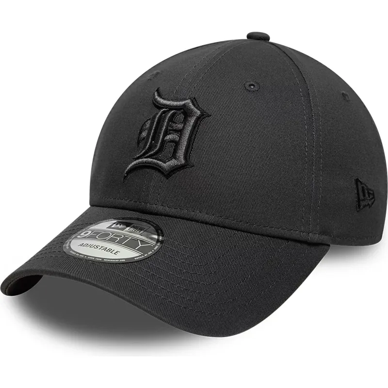 svart-justerbar-kurvad-keps-med-svart-logotyp-9forty-team-outline-fran-detroit-tigers-mlb-av-new-era
