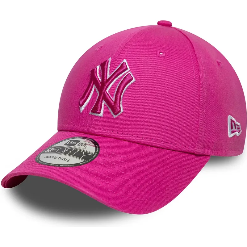 cappellino-con-visiera-curva-rosa-regolabile-con-logo-rosa-9forty-team-outline-dei-new-york-yankees-mlb-di-new-era