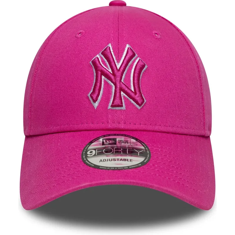 cappellino-con-visiera-curva-rosa-regolabile-con-logo-rosa-9forty-team-outline-dei-new-york-yankees-mlb-di-new-era