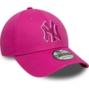 new-era-curved-brim-pink-logo-9forty-team-outline-new-york-yankees-mlb-pink-adjustable-cap