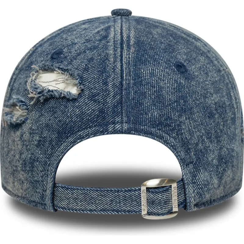 cappellino-visiera-curva-blu-regolabile-9forty-acid-wash-denim-di-los-angeles-dodgers-mlb-di-new-era