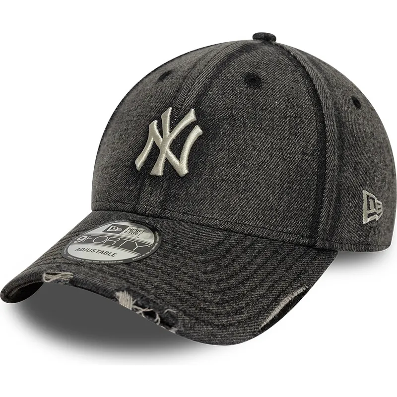 casquette-courbee-noire-ajustable-9forty-acid-wash-denim-new-york-yankees-mlb-new-era