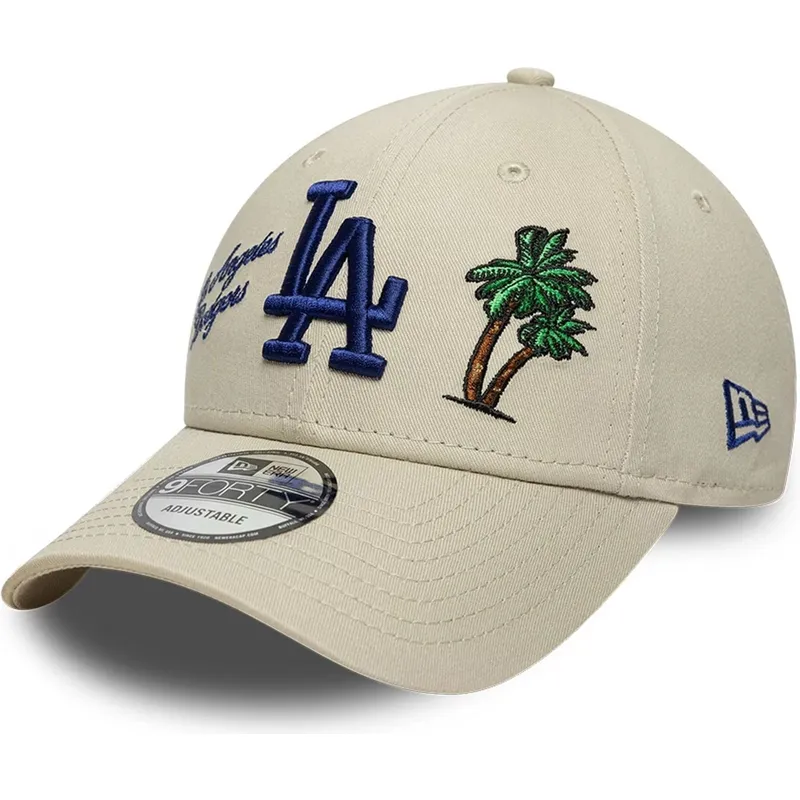 cappellino-curvo-beige-regolabile-9forty-city-icon-dei-los-angeles-dodgers-mlb-di-new-era