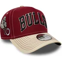 rod-och-beige-kurvad-keps-snapback-e-frame-city-icon-chicago-bulls-nba-fran-new-era