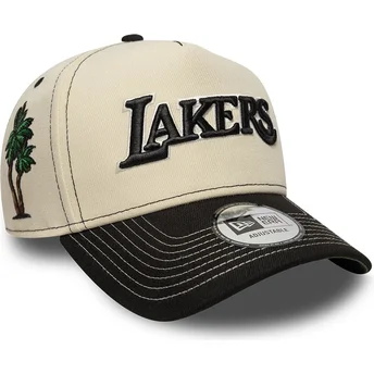 Böjd keps beige och svart snapback E Frame City Icon från Los Angeles Lakers NBA av New Era