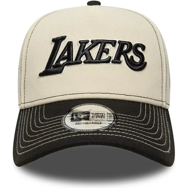 bojd-keps-beige-och-svart-snapback-e-frame-city-icon-fran-los-angeles-lakers-nba-av-new-era