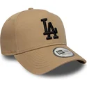 cappellino-curvo-marrone-snapback-con-logo-nero-e-frame-league-essential-dei-los-angeles-dodgers-mlb-di-new-era
