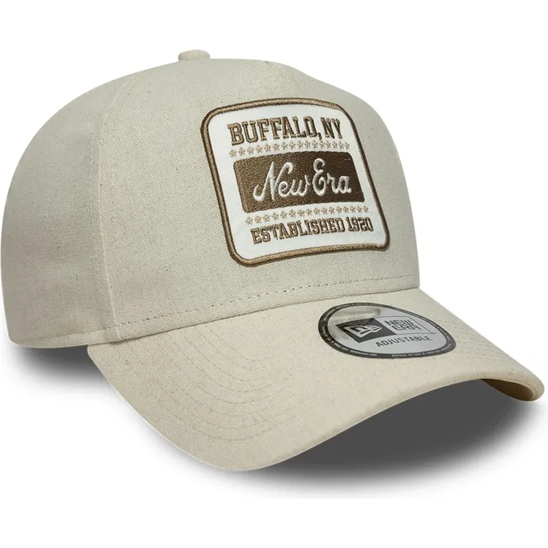 czapka-z-daszkiem-bezowa-snapback-e-frame-patch-linen-new-era